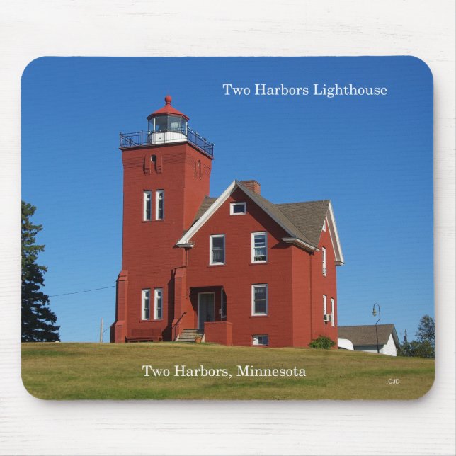Två Harbors Lighthouse mousepad Musmatta (Framsidan)