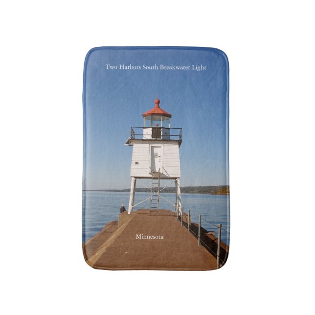 Två Harbors South Breakwater Light bathmat Badrumsmatta (Framsidan (Vertikal))