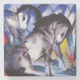 Två hästar (av Franz Marc) Stenunderlägg