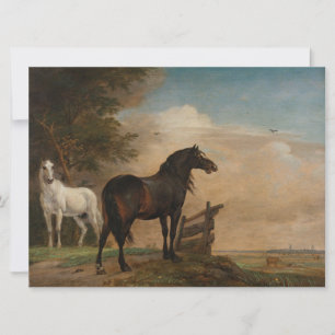 Två hästar i en Meadow nära Grind (Paulus Potter) Kort