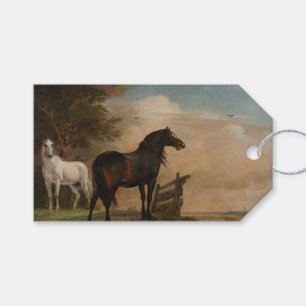 Två hästar i en Meadow nära Grind (Paulus Potter) Presentetikett