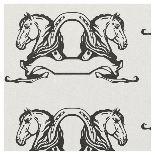 två hästar och hästskon tyg (Närbild)