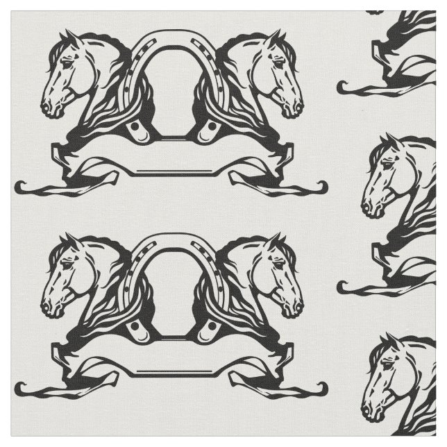 två hästar och hästskotor tyg (Närbild)