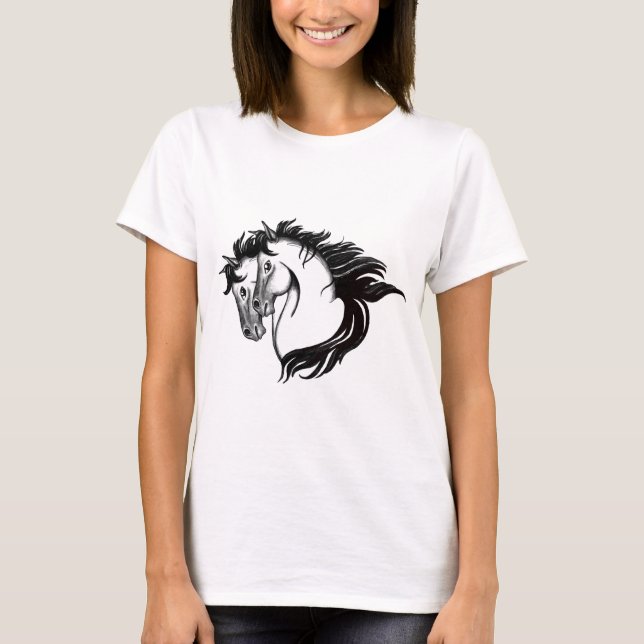 Två hästhuvud t-shirt (Framsida)