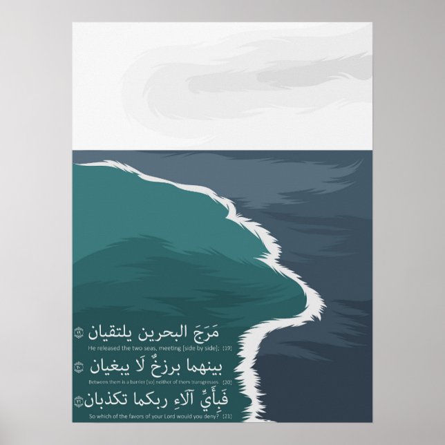 Två hav Quran Verse Poster (Framsidan)