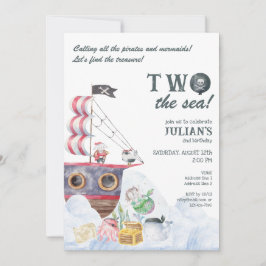 Två havets Frakt, Sjöjungfru 2:a födelsedag Party Inbjudningar
