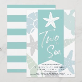 Två havsstjärtturkos andra födelsedagen inbjudningar