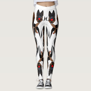 Två_head_Hundar Leggings