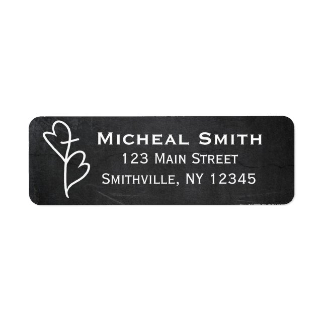 Två Hearts 1 Kärlek-adressetikett Returadress Etikett (Framsidan)