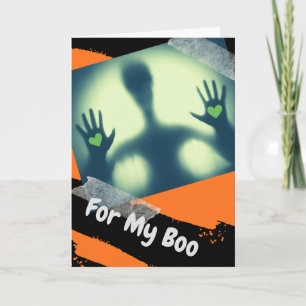 Två Hearts Alien Halloween för min Boo Kort