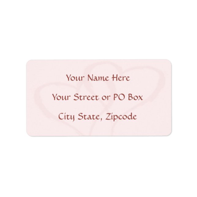 Två Hearts Bröllop Adressetikett (Framsidan)