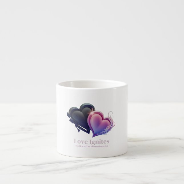 Två Hearts Romantic Mugg Espressomugg (Framsidan)