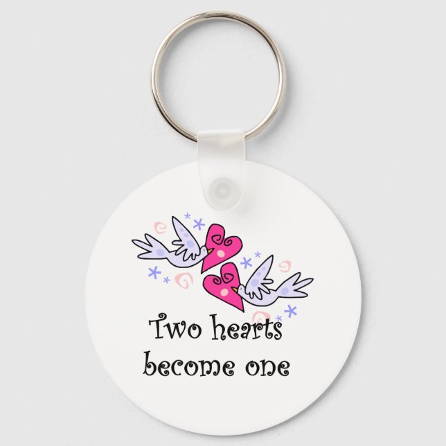 Två Hearts-skjortor och Bröllop-gåvor Nyckelring (Framsida)