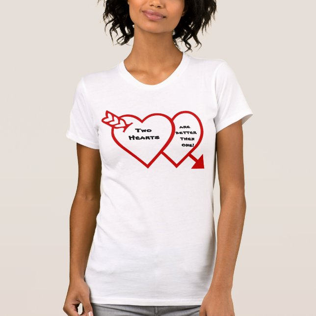 TVÅ HEARTS T SHIRT (Framsida)