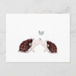 Två Hedgehogs under Mistletoe Vykort