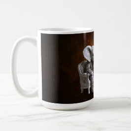 Två herrgantar elefanter konst kaffemugg