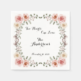 Två hjärta ett Kärlek Rustic Arbor Ro Bröllop Pappersservett