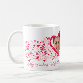 Två hjärtan 1:a bröllop-årsfotot mugg