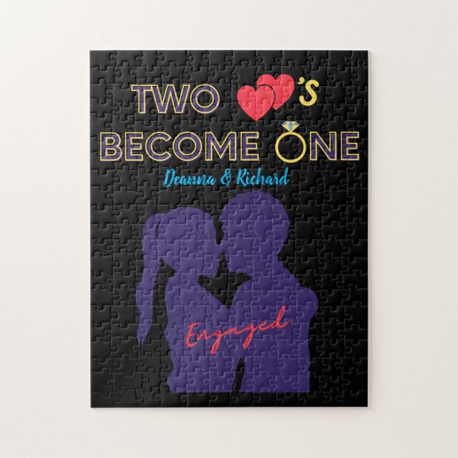 Två hjärtan blir en pussel (Vertikal)