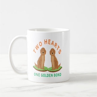Två hjärtan, en gyllene bindning kaffemugg
