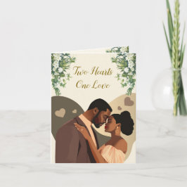 Två hjärtan, en kärlek Afroamerikanskt par Kort