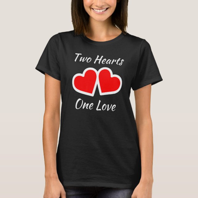 Två hjärtan en Kärlek T Shirt (Framsida)