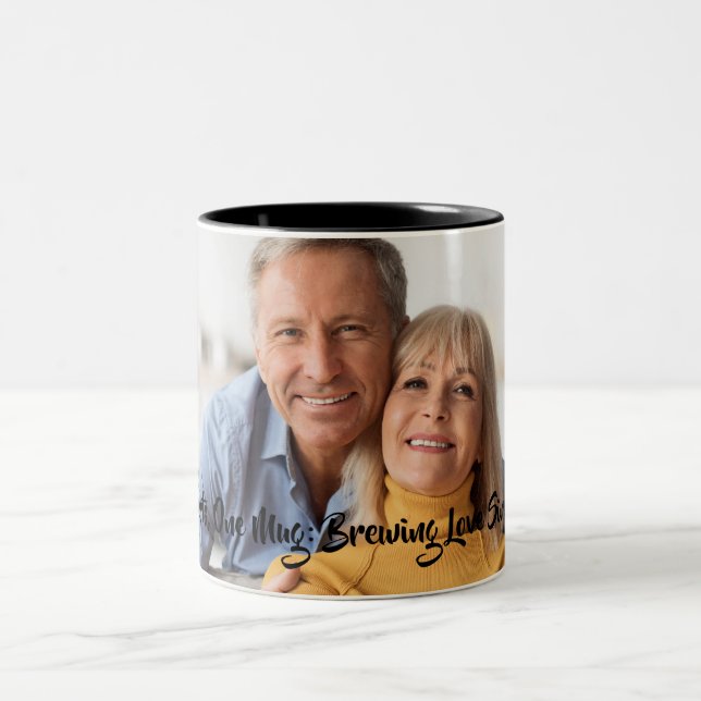 Två hjärtan En Mugg Alla hjärtans fotokaffe Mugg (Center)