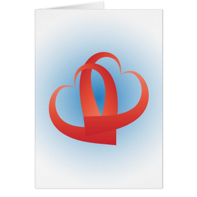 Två hjärtan hälsningskort (Framsidan)