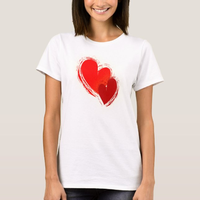 Två hjärtan i kärlek tee shirt (Framsida)