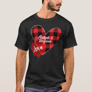 Två hjärtan Kärlek personaliserar T-Shirt
