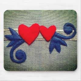 Två hjärtan musmatta