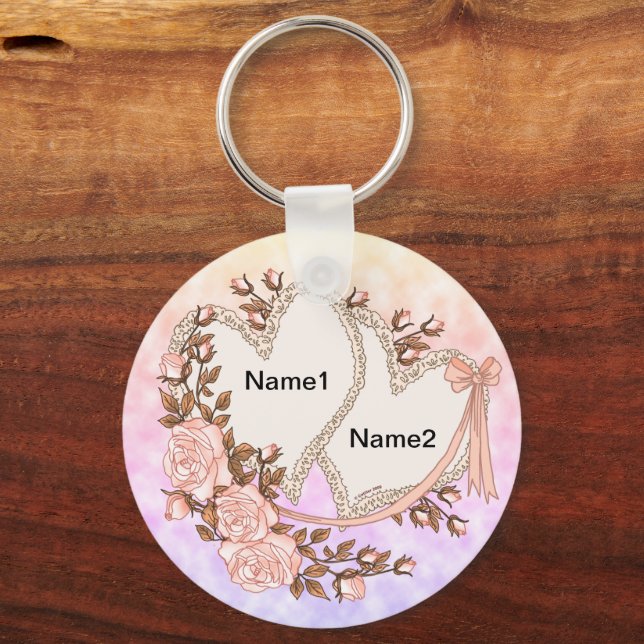 Två hjärtan nyckelring (Framsida)