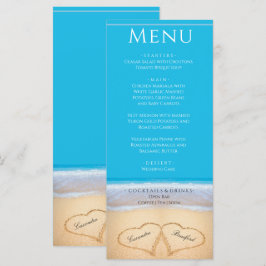 Två hjärtan på Beach Wedding-menyn Meny
