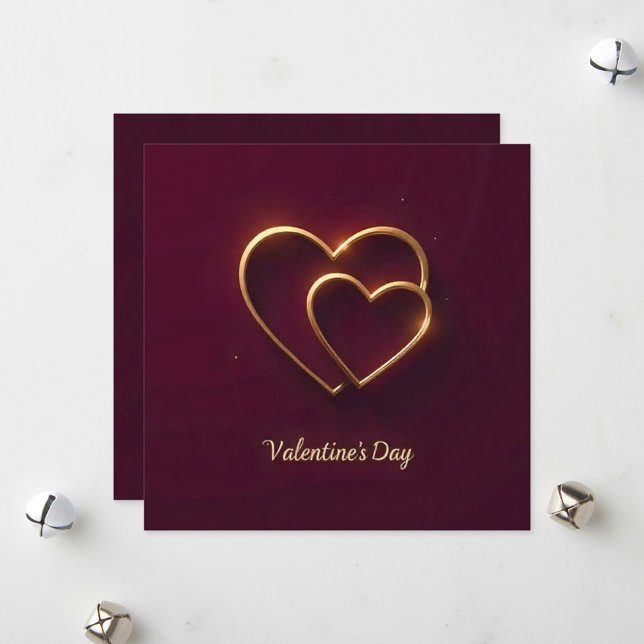 Två hjärtan platt julkort (In Honor of Valentines Day Holiday Card!  )
