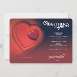 Två hjärtan, röd Förlovning Meddelande