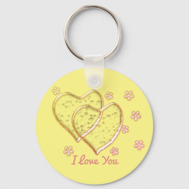 två hjärtan,romantisk bröllop.Personlig Nyckelring (Framsida)
