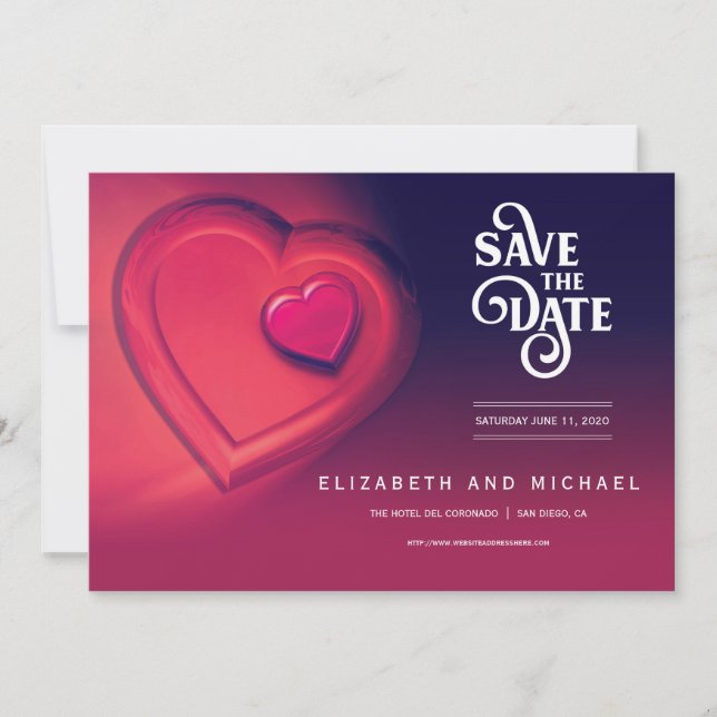 Två hjärtan som slår som ett (version 2) spara datumet (Framsida)