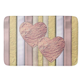 två hjärtan tillsammans med mönster med skinn badrumsmatta