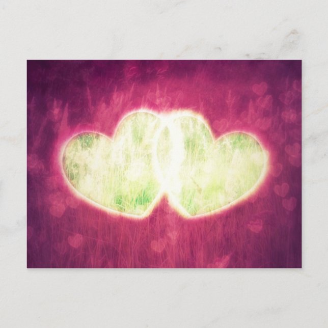 Två hjärtan vykort (Framsida)