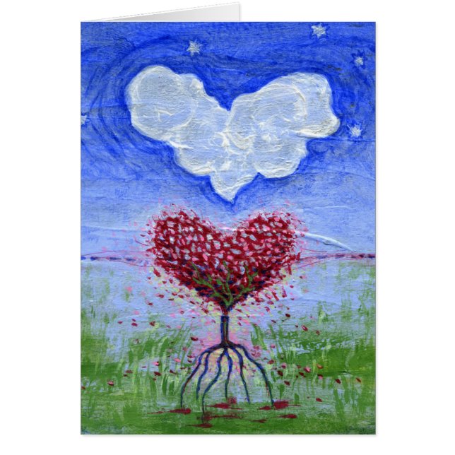 Två hjärtekonst hälsningskort (Framsidan)