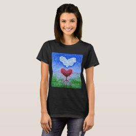 Två hjärtekonst t-shirt