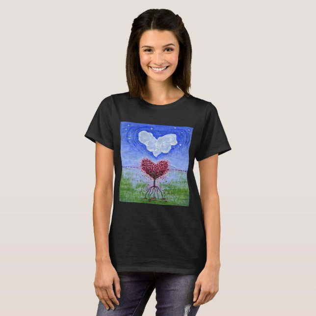 Två hjärtekonst t-shirt (Hel framsida)