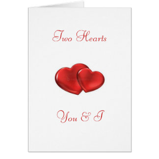 två hjärtor hälsningskort