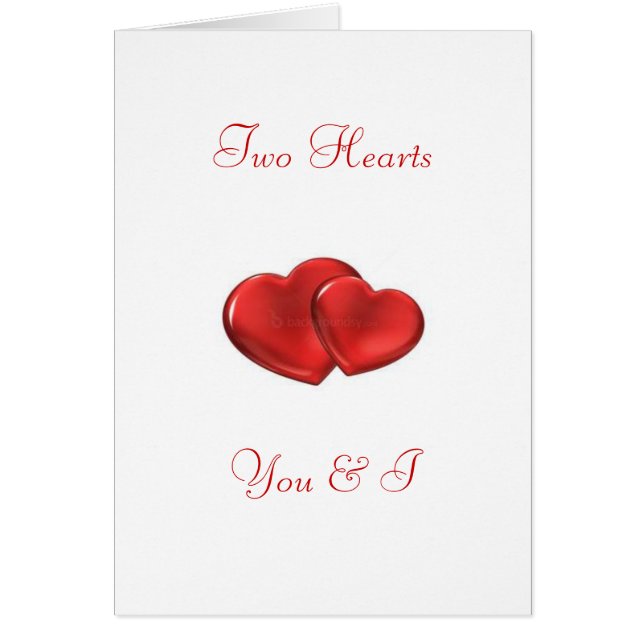 två hjärtor hälsningskort (Framsidan)