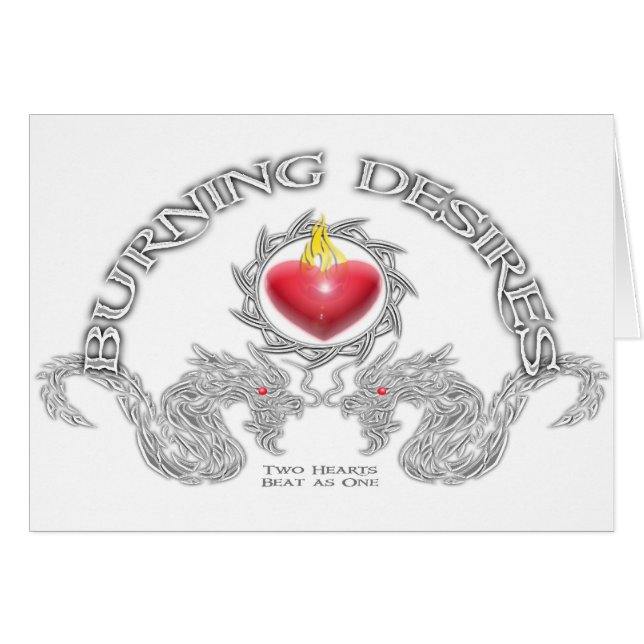 Två hjärtor hälsningskort (Framsidan Horizontal)