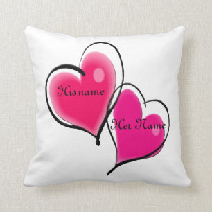 Två hjärtor kudder mallen kudde