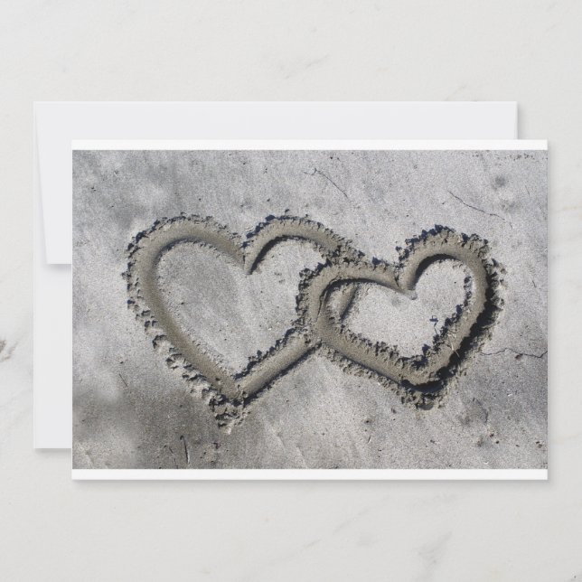 Två hjärtor som gifta sig inbjudan (Framsida)