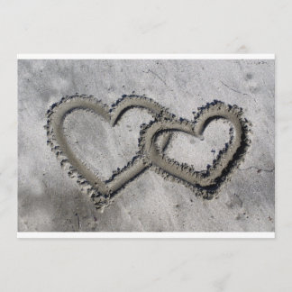 Två hjärtor som gifta sig inbjudan