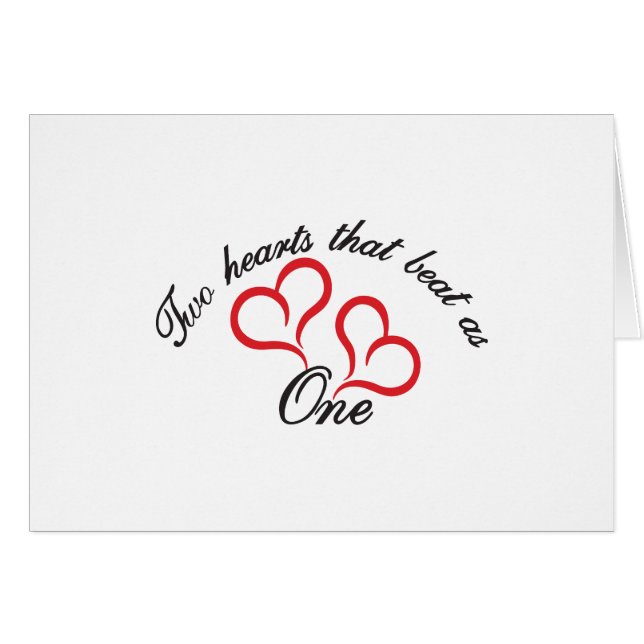 Två hjärtor som slår som en hälsningskort (Framsidan Horizontal)