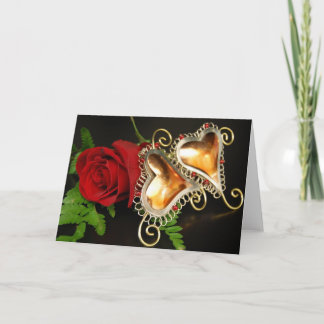 Två hjärtor tack kort